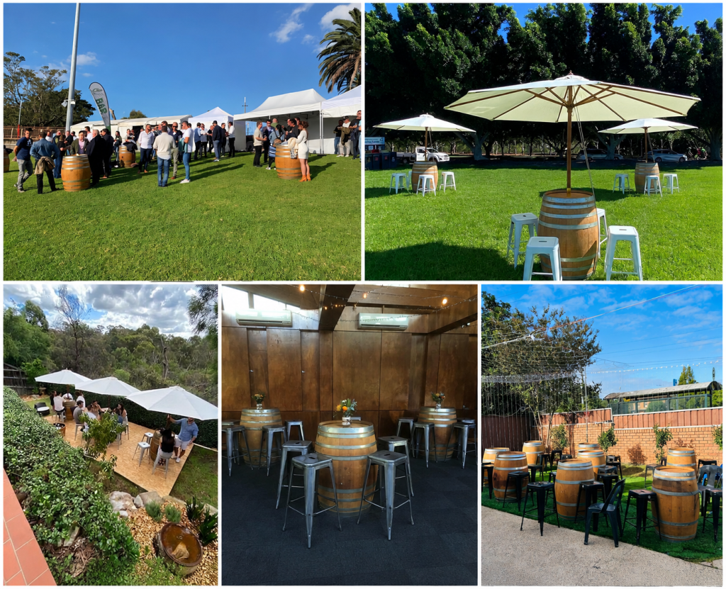 beer garden Outdoor dining Venue styling Rustic wedding Wedding styling Corporate styling Rustic styling